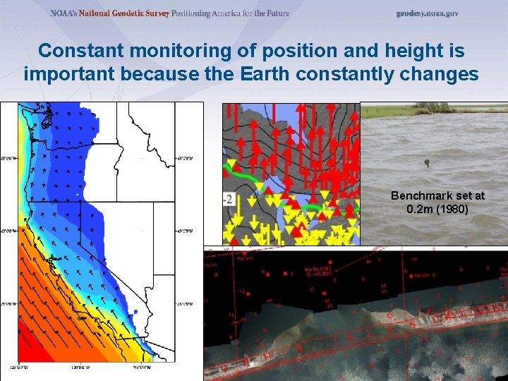 Constant monitoring of position and height is important because the Earth constantly changes Benchmark