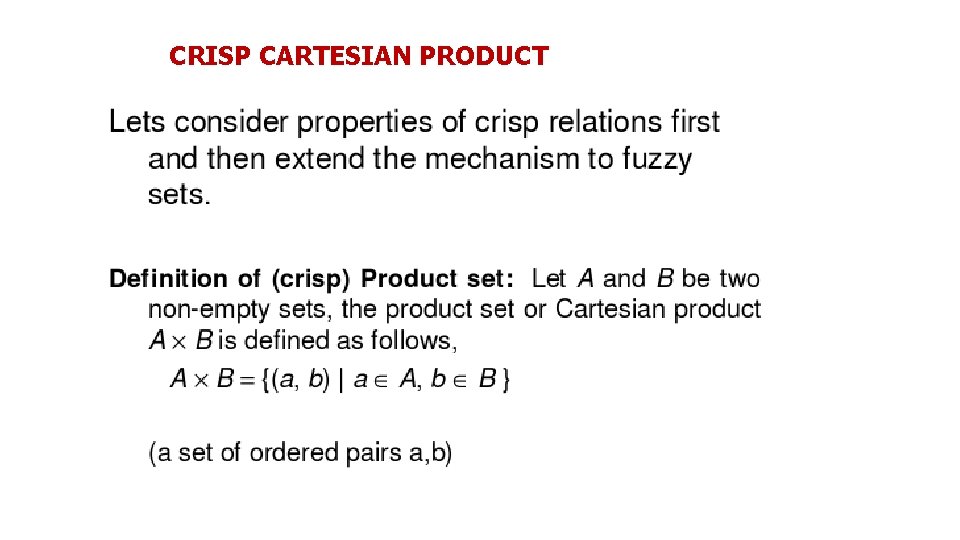 CRISP CARTESIAN PRODUCT 