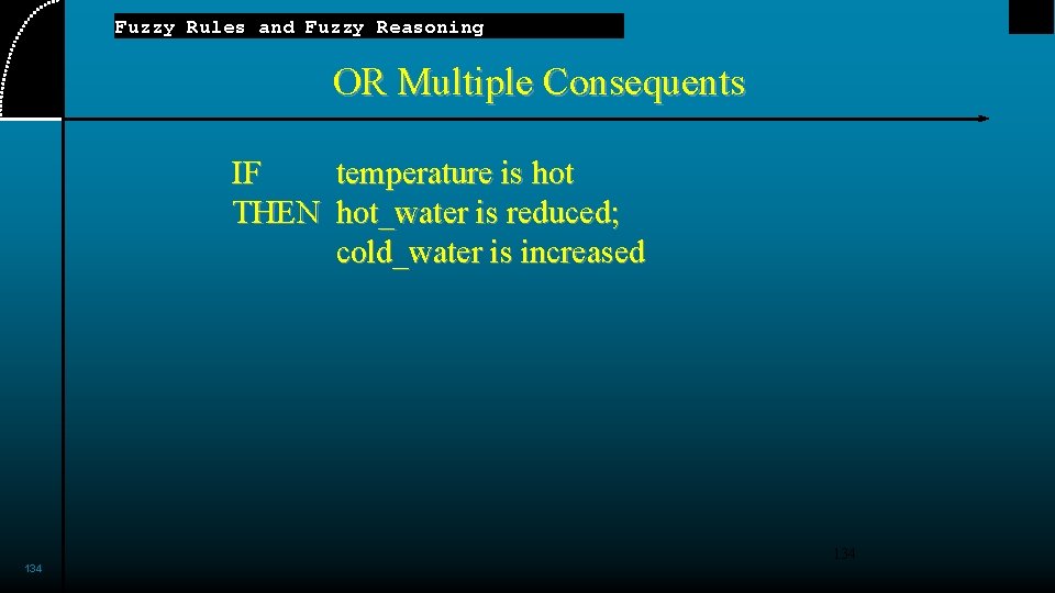 Fuzzy Rules and Fuzzy Reasoning OR Multiple Consequents IF THEN 134 temperature is hot_water