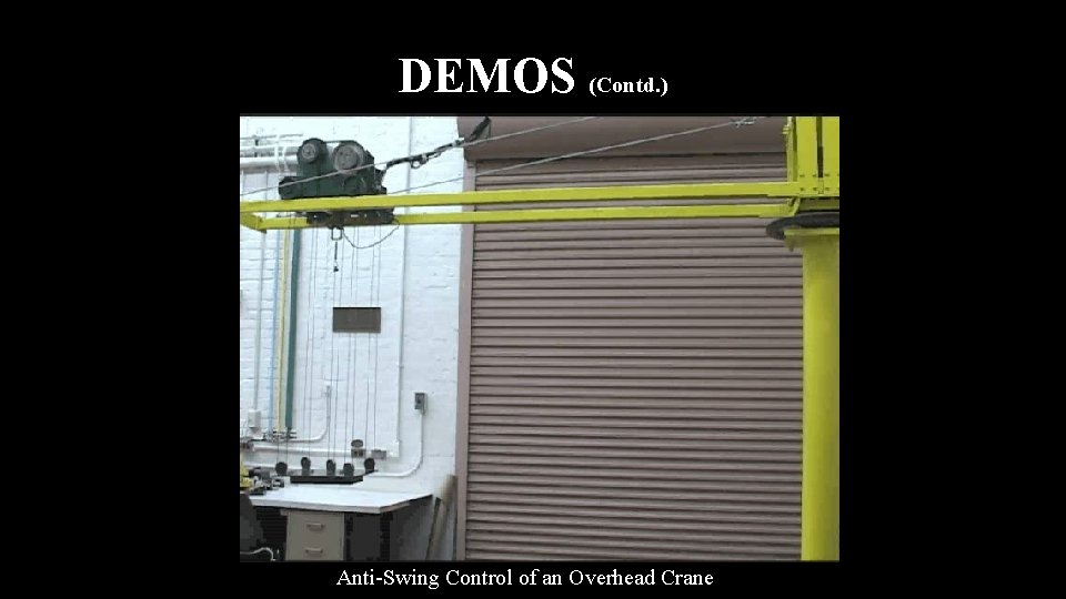 DEMOS (Contd. ) Anti-Swing Control of an Overhead Crane 