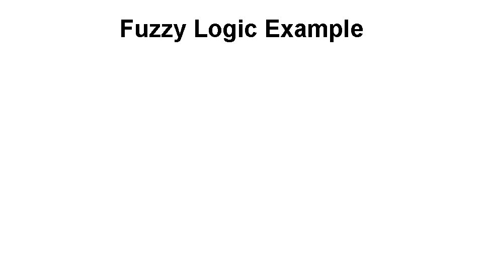 Fuzzy Logic Example 