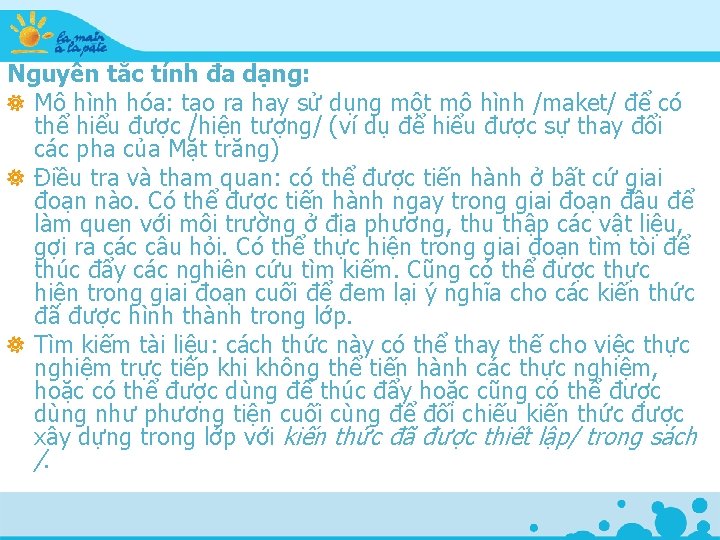 Nguyên tắc tính đa dạng: Mô hình hóa: tạo ra hay sử dụng một