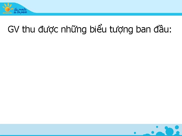 GV thu được những biểu tượng ban đầu: 