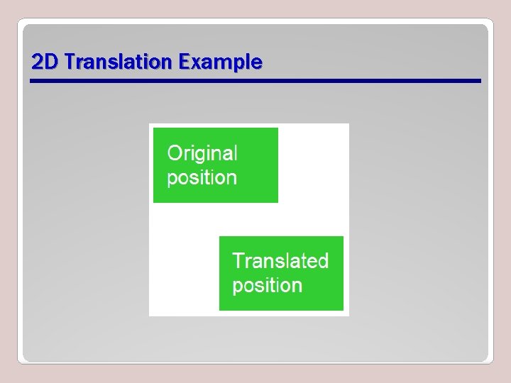 2 D Translation Example 2 D Translation Example