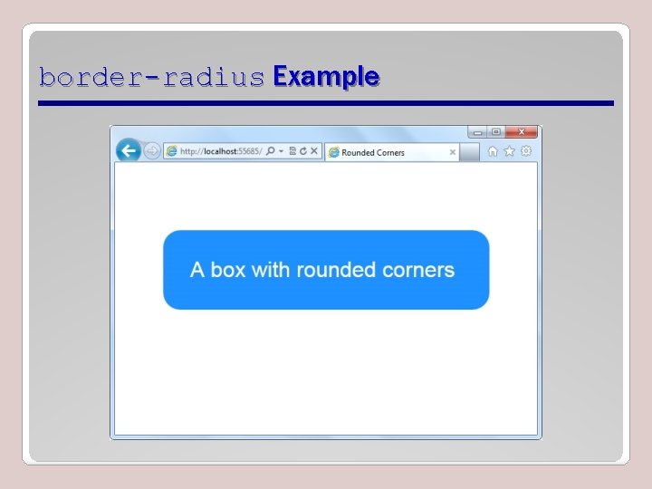 border-radius Example border-radius Example