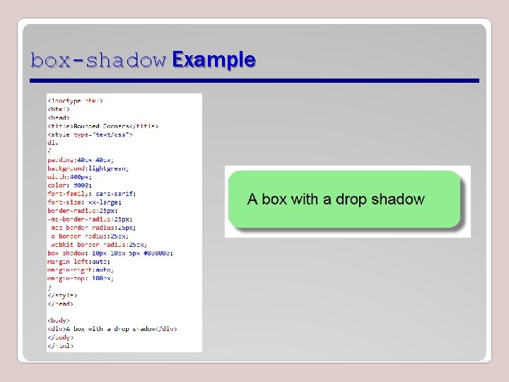 box-shadow Example box-shadow Example