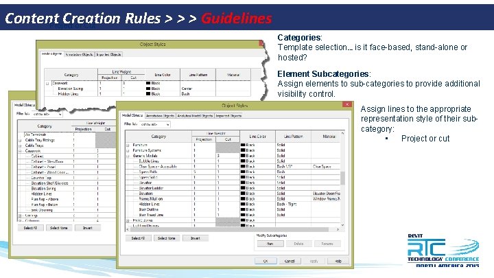 Content Creation Rules > > > Guidelines Project or Cut Categories: Template selection… is