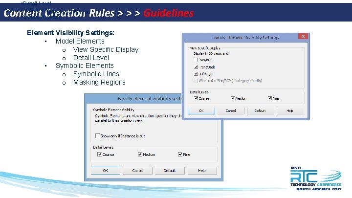  Detail Level • Symbolic Elements Masking Regions Symbolic Lines Content Creation Rules >