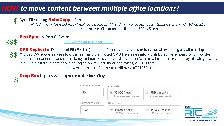 HOW to move content between multiple office locations? Sync Files Using Robo. Copy –