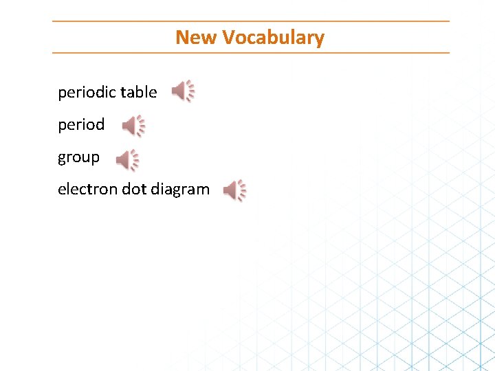 New Vocabulary periodic table period group electron dot diagram 