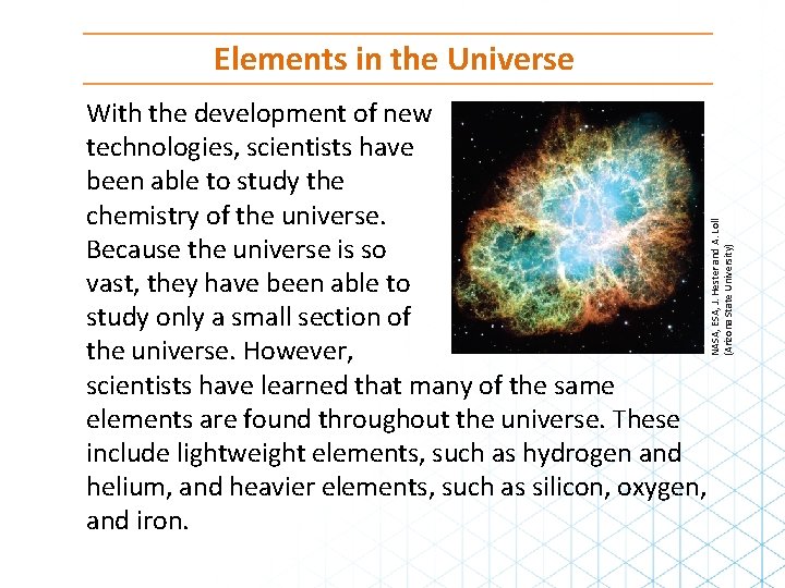 With the development of new technologies, scientists have been able to study the chemistry