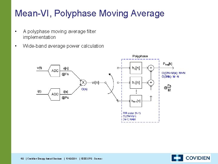 Mean-VI, Polyphase Moving Average • A polyphase moving average filter implementation • Wide-band average