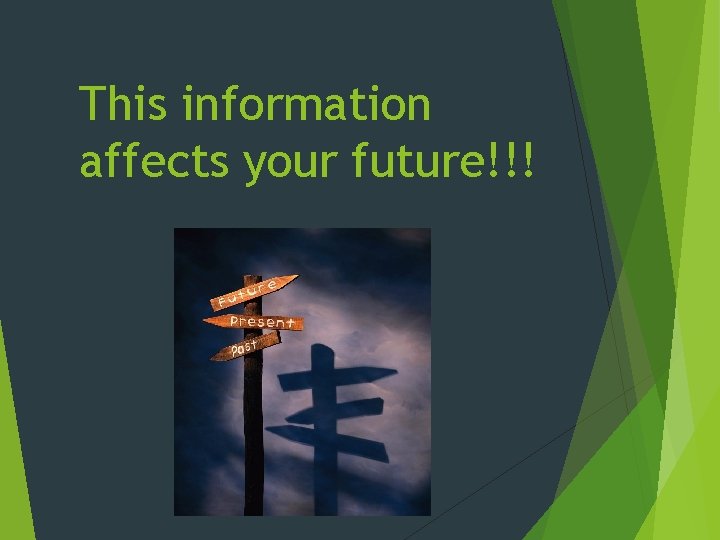 This information affects your future!!! 