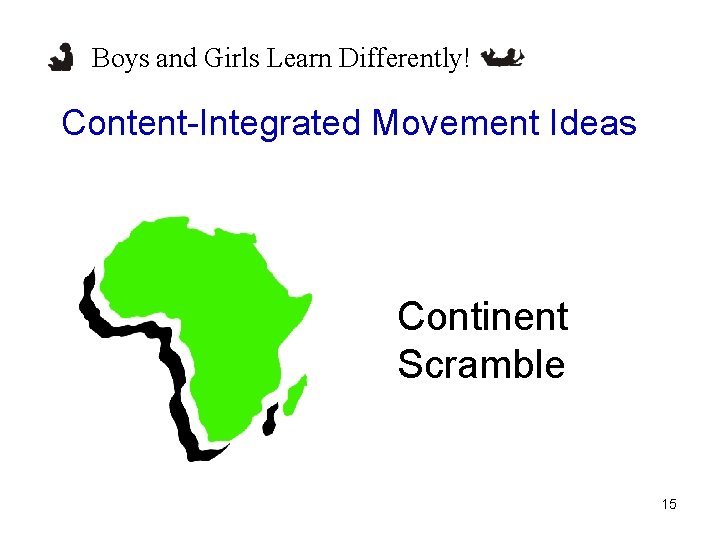 Boys and Girls Learn Differently! Content-Integrated Movement Ideas Continent Scramble 15 