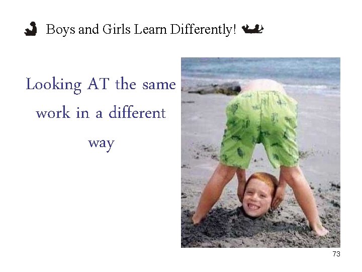 Boys and Girls Learn Differently! Looking AT the same work in a different way Boys and Girls Learn Differently! Looking AT the same work in a different way