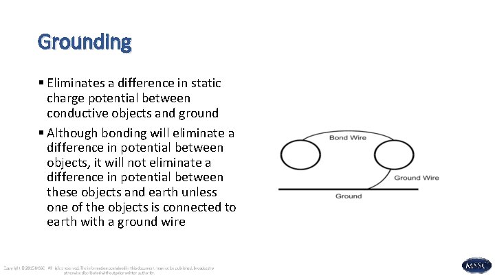 Grounding § Eliminates a difference in static charge potential between conductive objects and ground