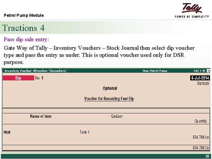 Petrol Pump Module Tractions 4 Pass dip sale entry: Gate Way of Tally –