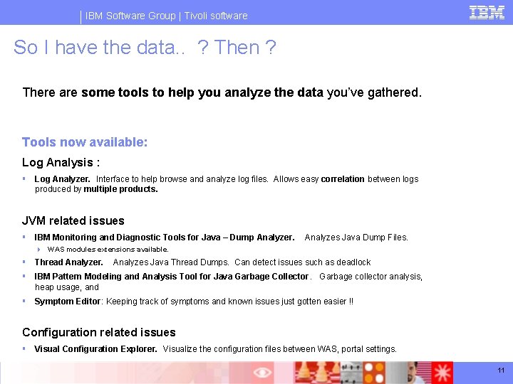 IBM Software Group | Tivoli software So I have the data. . ? Then