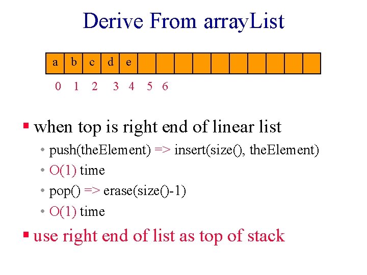 Derive From array. List a b c 0 1 2 d e 3 4