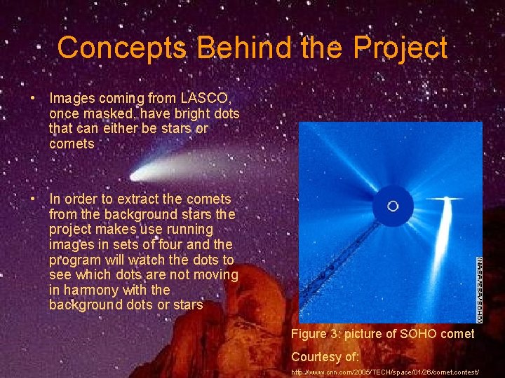 Concepts Behind the Project • Images coming from LASCO, once masked, have bright dots