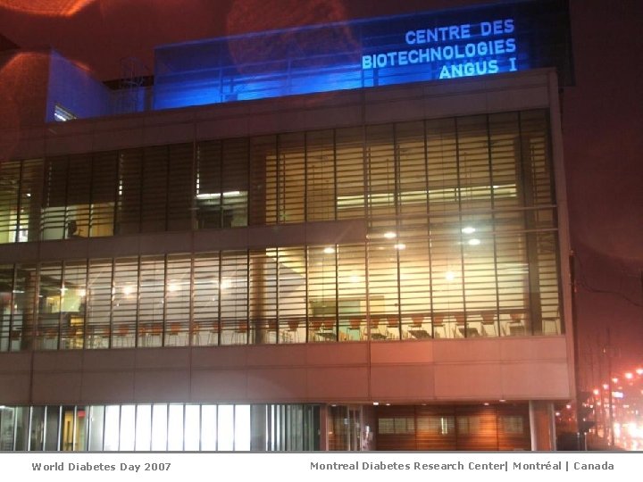 World Diabetes Day 2007 Montreal Diabetes Research Center| Montréal | Canada 