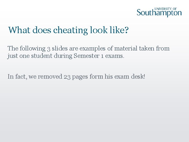 What does cheating look like? The following 3 slides are examples of material taken