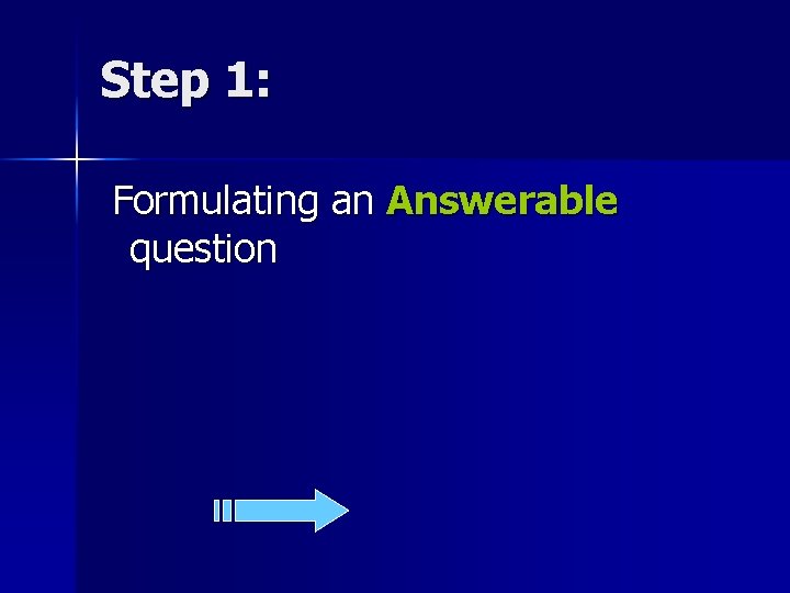 Step 1: Formulating an Answerable question 