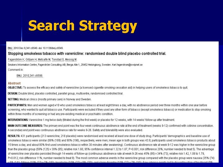 Search Strategy 