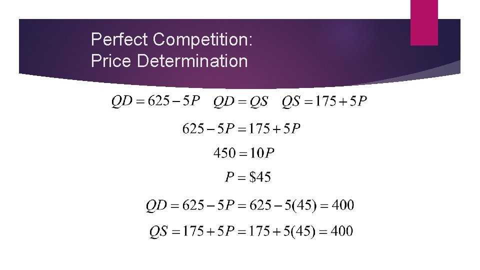 Perfect Competition: Price Determination 