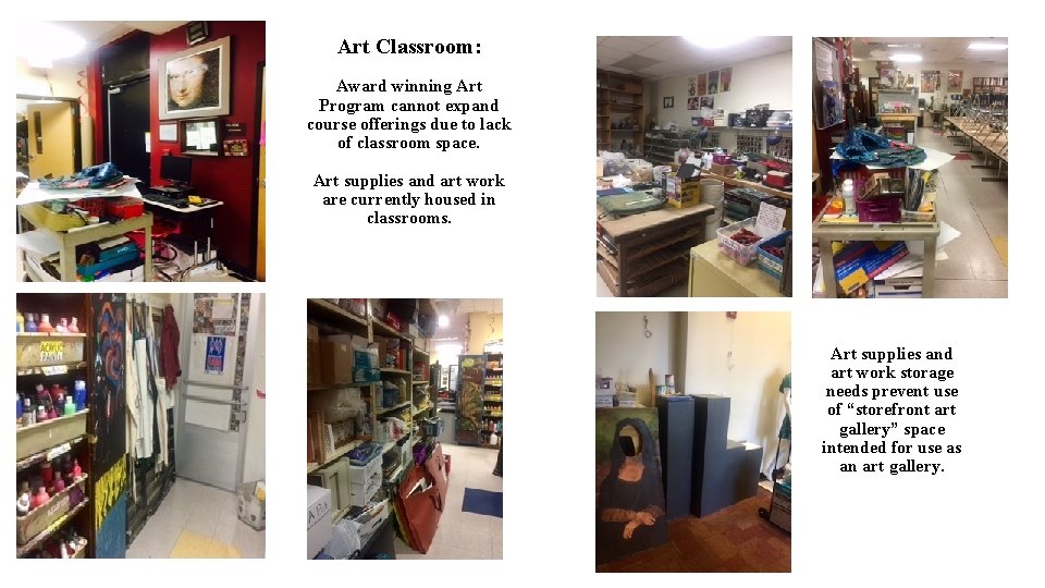 Art Classroom: Award winning Art Program cannot expand course offerings due to lack of