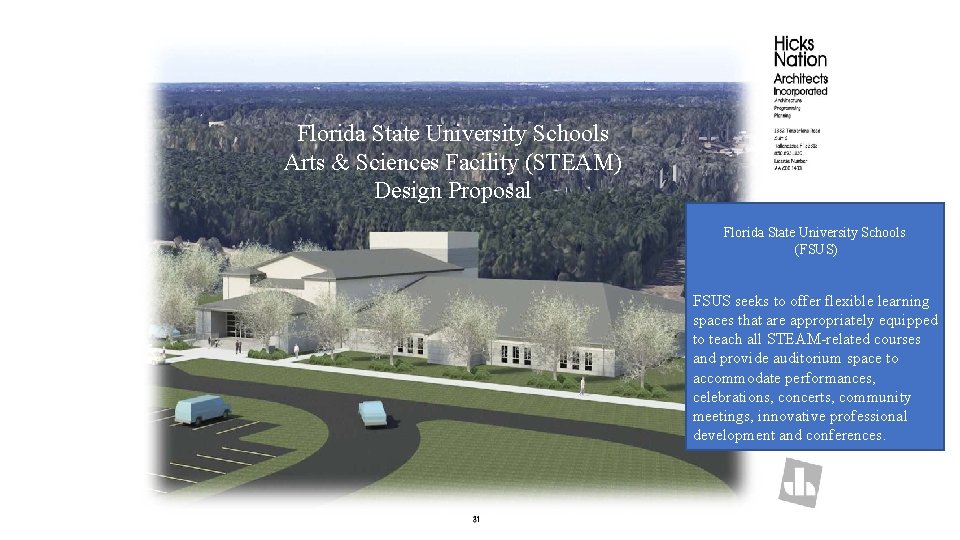 Florida State University Schools Arts & Sciences Facility (STEAM) Design Proposal Florida State University