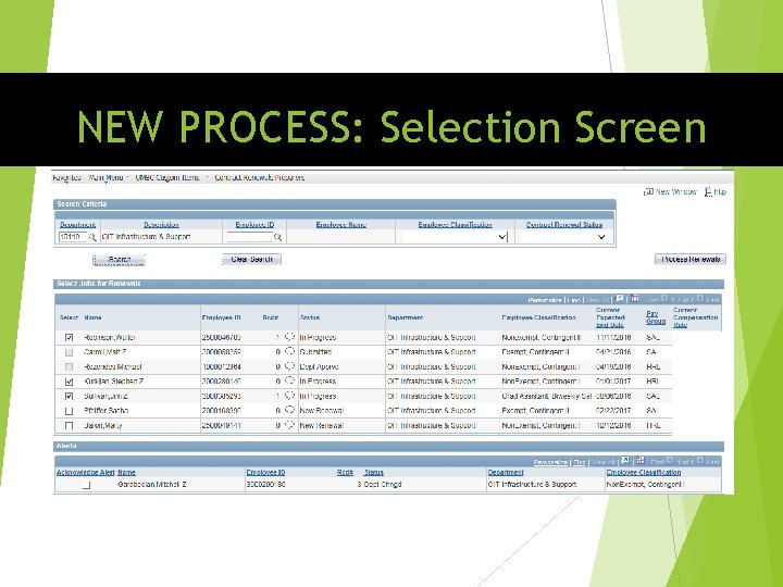 NEW PROCESS: Selection Screen 
