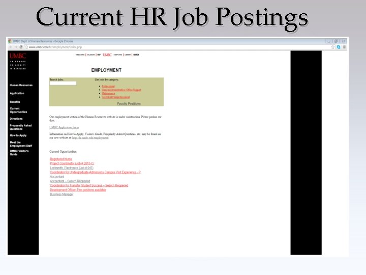 Current HR Job Postings 