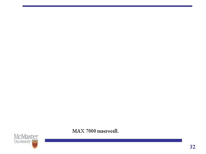 MAX 7000 macrocell. 32 