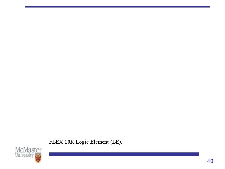FLEX 10 K Logic Element (LE). 40 