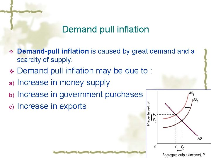 Demand pull inflation v Demand-pull inflation is caused by great demand a scarcity of