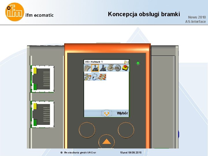 Koncepcja obsługi bramki AS-i Network 1 2 Wybór © ifm electronic gmbh VNC-sr Stand: