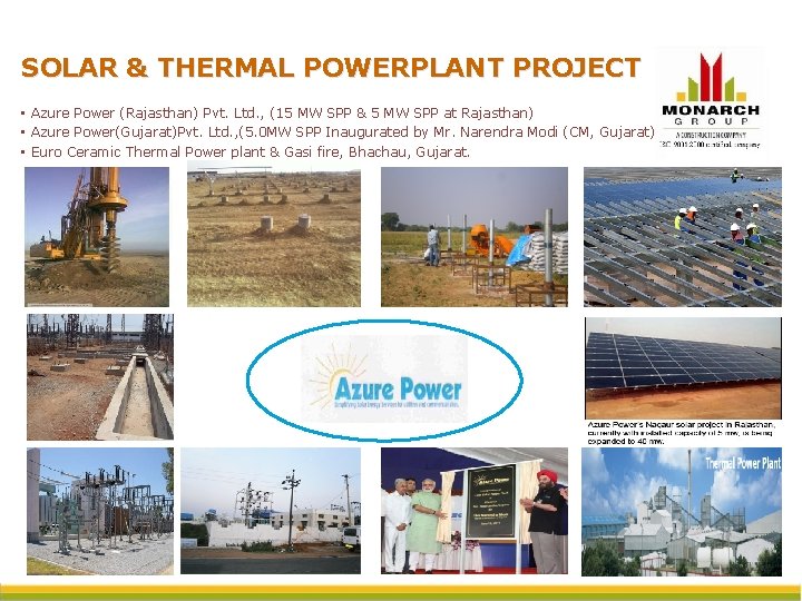 SOLAR & THERMAL POWERPLANT PROJECT • Azure Power (Rajasthan) Pvt. Ltd. , (15 MW