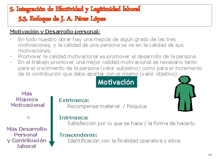 5. Integración de Efectividad y Legitimidad laboral 5. 3. Enfoque de J. A. Pérez