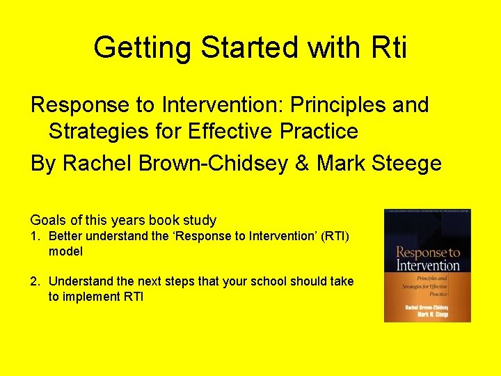 Getting Started with Rti Response to Intervention: Principles and Strategies for Effective Practice By