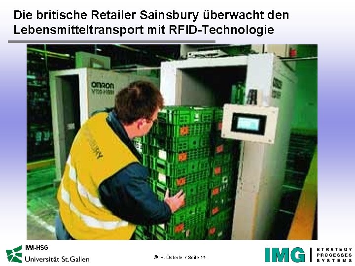 Die britische Retailer Sainsbury überwacht den Lebensmitteltransport mit RFID-Technologie IWI-HSG ã H. Österle /