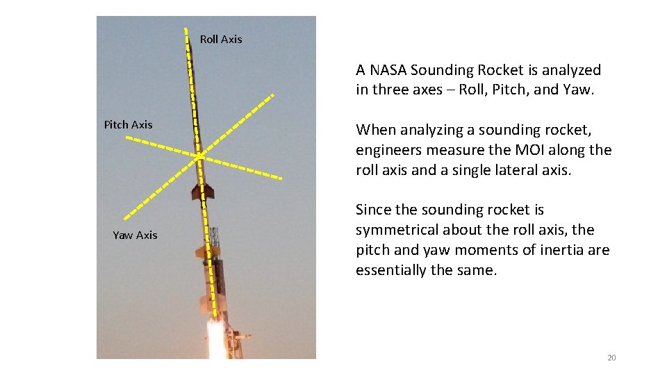 Roll Axis A NASA Sounding Rocket is analyzed in three axes – Roll, Pitch,