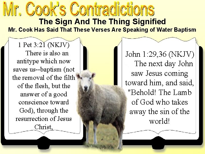 Baptism Just A Sign -John 1: 29 The Sign And The Thing Signified Mr.