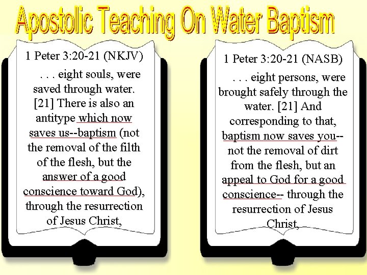 Baptism Saves Us - 1 Peter 3: 20 -21 - NKJV & NASB 1
