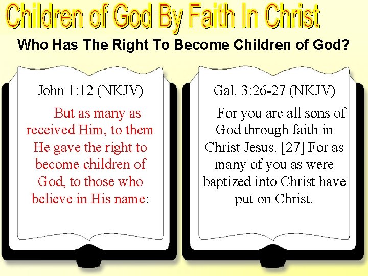 By Faith In Christ Jesus Who Has The Right To Become Children of God?