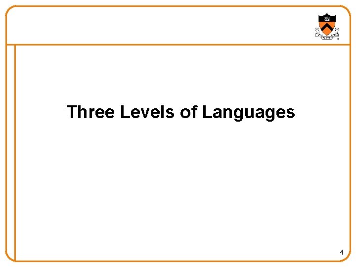 Three Levels of Languages 4 