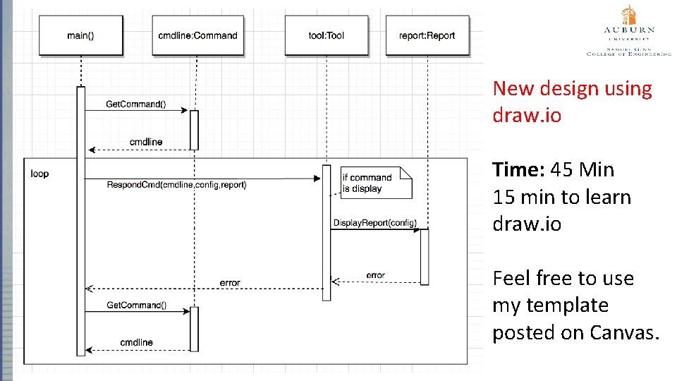 New design using draw. io Time: 45 Min 15 min to learn draw. io