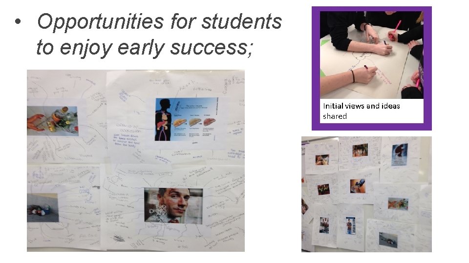  • Opportunities for students to enjoy early success; 