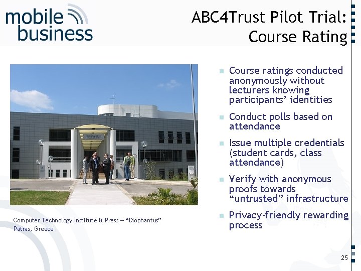…… ABC 4 Trust Pilot Trial: Course Rating Computer Technology Institute & Press –