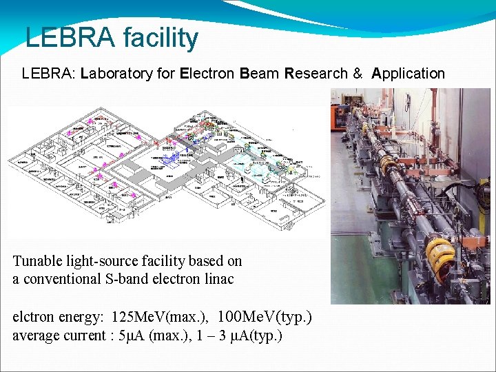 LEBRA facility LEBRA: Laboratory for Electron Beam Research & Application Tunable light-source facility based